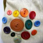 Linen Fabby Purse - Buttons