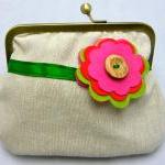 Linen Fabby Purse - Flower ..