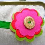Linen Fabby Purse - Flower ..