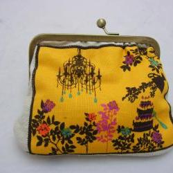 6" Fabby Purse - Tea Party: Yellow on Cream  